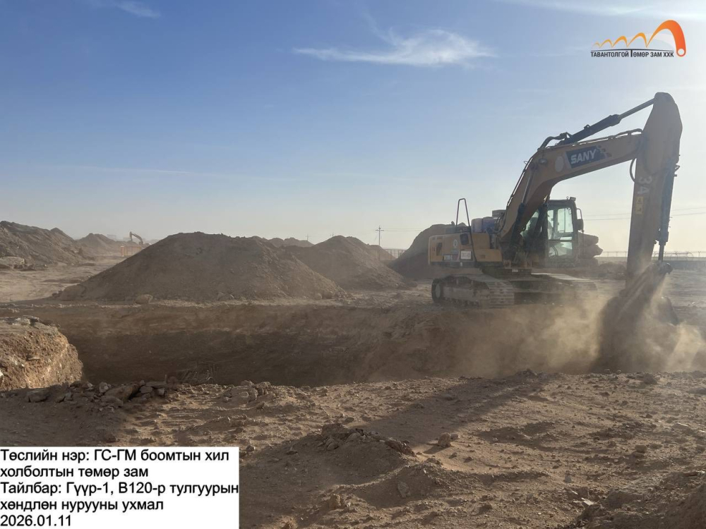 ГАШУУНСУХАЙТ-ГАНЦМОД ЧИГЛЭЛИЙН ХИЛ ДАМНАСАН ТӨМӨР ЗАМЫН ТӨСЛИЙН БАРИЛГЫН АЖИЛ 9,31 ХУВЬТАЙ ХЭРЭГЖИЖ БАЙНА